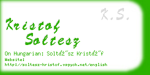 kristof soltesz business card